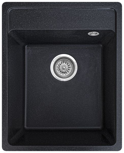 Мойка кухонная, гранитная, квадратная, Valetti Model 85N, Anthracite (черная), 410х510 мм VAL-85N-ANT фото