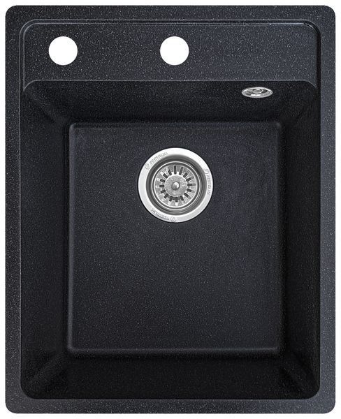 Мойка кухонная, гранитная, квадратная, Valetti Model 85N, Anthracite (черная), 410х510 мм VAL-85N-ANT фото