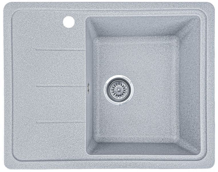 Кухонная мойка, каменная, прямоугольная, EcoLIne 28N, 620х500 мм, серая EL-28N-SIL фото
