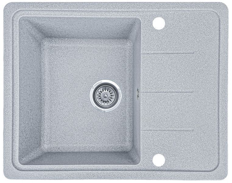Кухонная мойка, каменная, прямоугольная, EcoLIne 28N, 620х500 мм, серая EL-28N-SIL фото