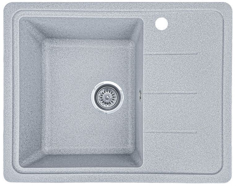 Кухонная мойка, каменная, прямоугольная, EcoLIne 28N, 620х500 мм, серая EL-28N-SIL фото