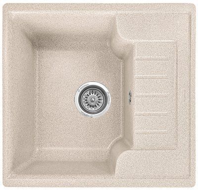Кухонная мойка, каменная, квадратная, EcoLIne 71N, 510х490 мм, бежевая EL-71N-SAH фото