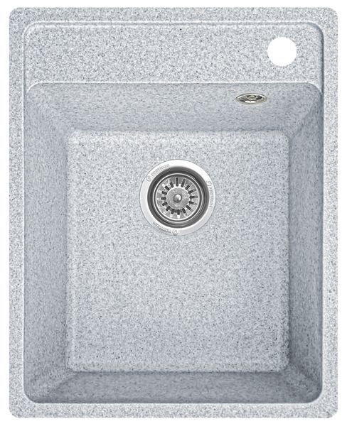 Мойка кухонная, гранитная, квадратная, Valetti Model 85N, Silver (серая), 510х410 мм VAL-85N-SIL фото