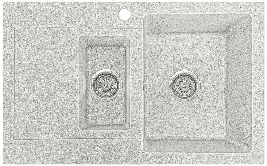 Кухонна мийка, кам'яна, прямокутна, з двома чашами, EcoLIne 34N, 790х500 мм, тера EL-34N-TER фото