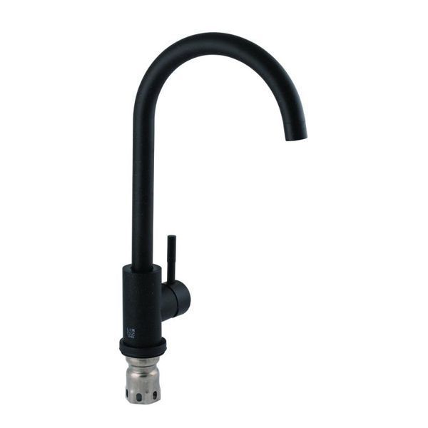 Комплект кухонної мийки Valetti 12N Anthracite (чорна) &mdash; мийка + змішувач + сифон