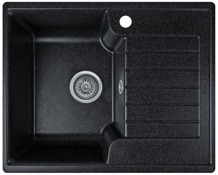 Комплект кухонної мийки Valetti 12N Anthracite (чорна) &mdash; мийка + змішувач + сифон