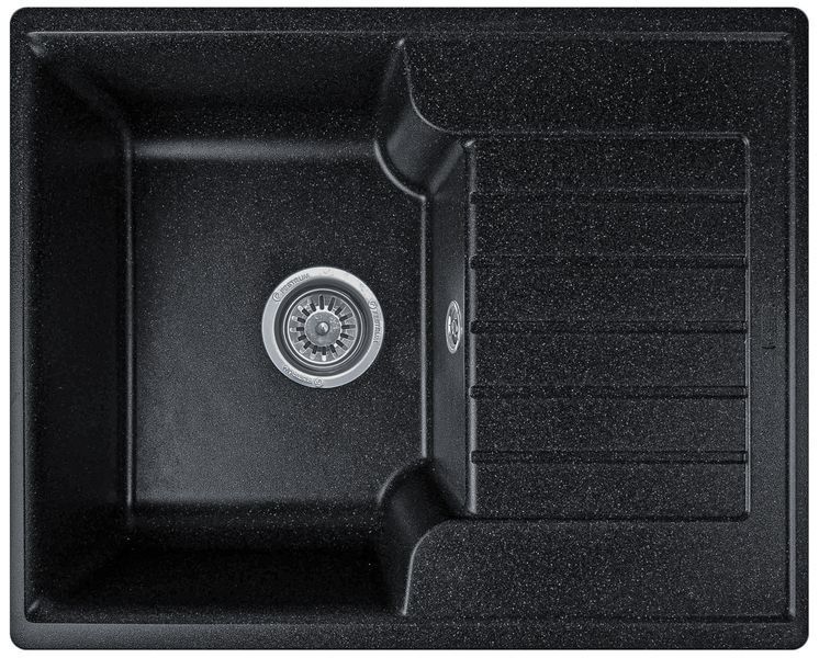 Комплект кухонної мийки Valetti 12N Anthracite (чорна) &mdash; мийка + змішувач + сифон