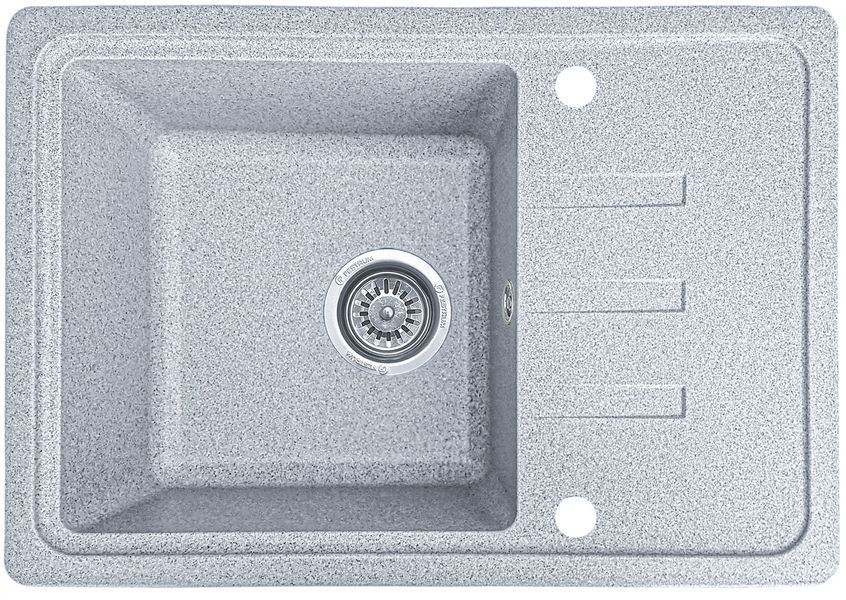 Мийка кухонна, гранітна, прямокутна, Valetti Model 35N, Silver (сіра), 620х435 мм VAL-35N-SIL фото
