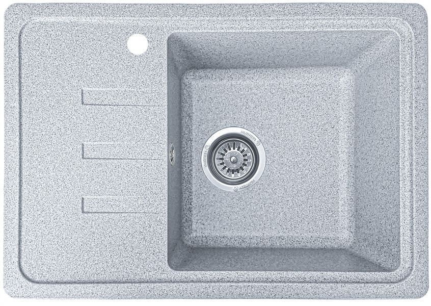 Мийка кухонна, гранітна, прямокутна, Valetti Model 35N, Silver (сіра), 620х435 мм VAL-35N-SIL фото