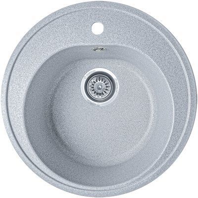 Мийка кухонна, кругла, Valetti Model 5S, Silver (світло-сіра), граніт, 510&times;510 мм VAL-5S-SIL фото