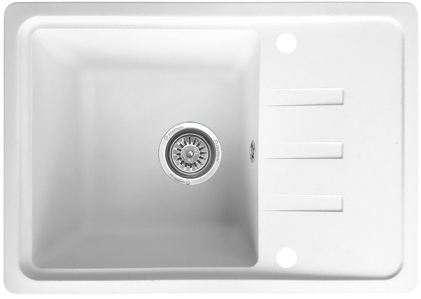 Мойка кухонная, гранитная, прямоугольная, Valetti Model 35N, Snow (белая), 620х435 мм VAL-35N-SNW фото