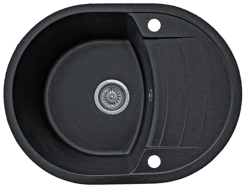 Комплект кухонной мойки Valetti 32N Anthracite (черная) &mdash; мойка + смеситель + сифон