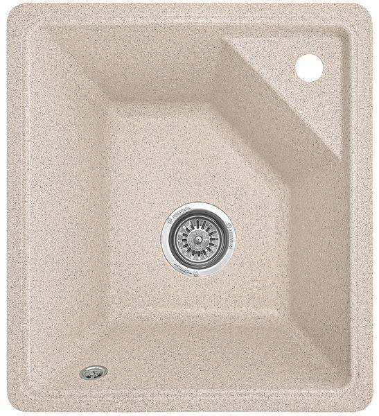 Кухонна мийка, кам'яна, квадратна, EcoLine 76N, 520х460 мм, бежева EL-76N-SAH фото