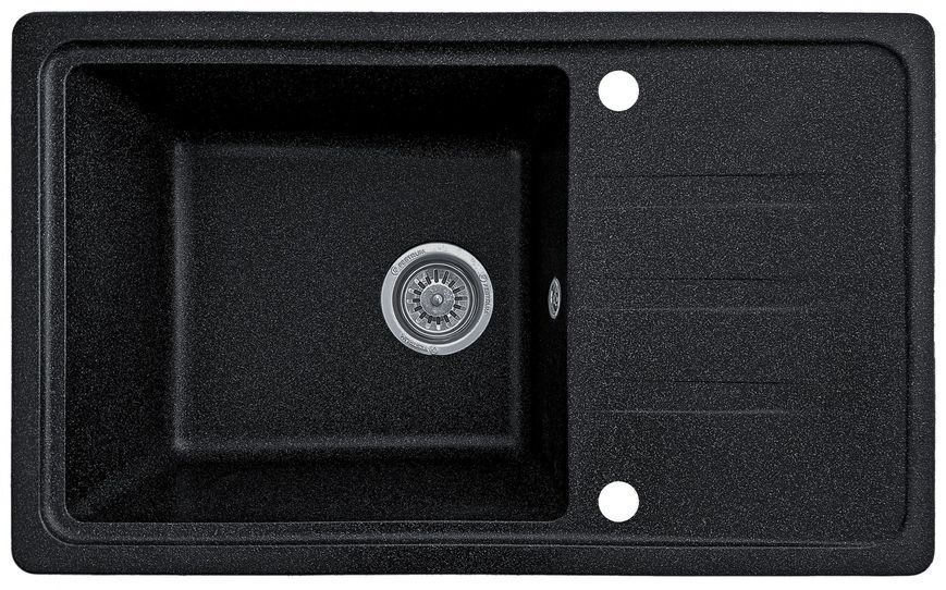 Мийка кухонна, гранітна, прямокутна, Valetti Model 63N, Anthracite (чорна), 695х425 мм VAL-63N-ANT фото