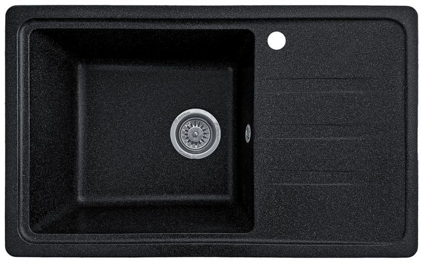 Мийка кухонна, гранітна, прямокутна, Valetti Model 63N, Anthracite (чорна), 695х425 мм VAL-63N-ANT фото