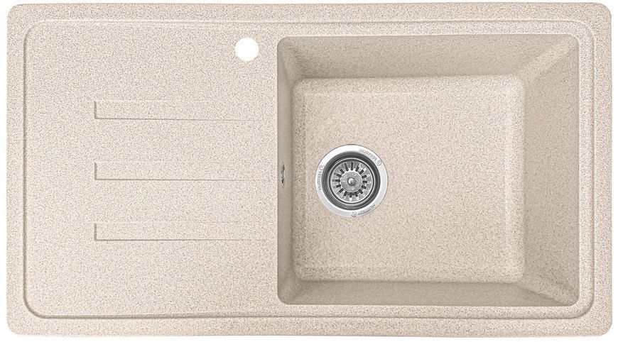 Мийка кухонна, гранітна, прямокутна, Valetti Model 36N, Sahara (бежева), 780х435 мм VAL-36N-SAH фото