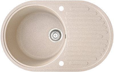 Кухонная мойка, каменная, овальная, EcoLIne 42N, 730х460 мм, бежевая EL-42N-SAH фото