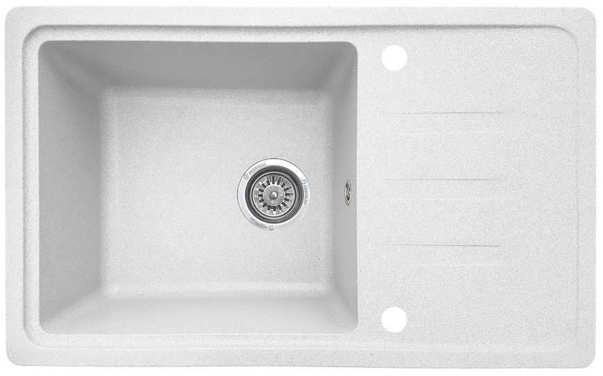 Мойка кухонная, гранитная, прямоугольная, Valetti Model 63N, Snow (белая), 695х425 мм VAL-63N-SNW фото