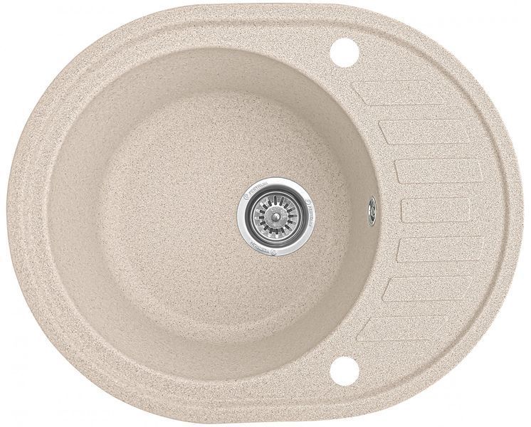 Мойка кухонная, гранитная, овальная, Valetti Model 23N Sahara (бежевая), 610х495мм VAL-23N-SAH фото