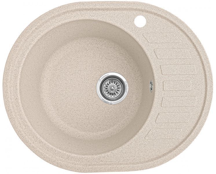Мойка кухонная, гранитная, овальная, Valetti Model 23N Sahara (бежевая), 610х495мм VAL-23N-SAH фото