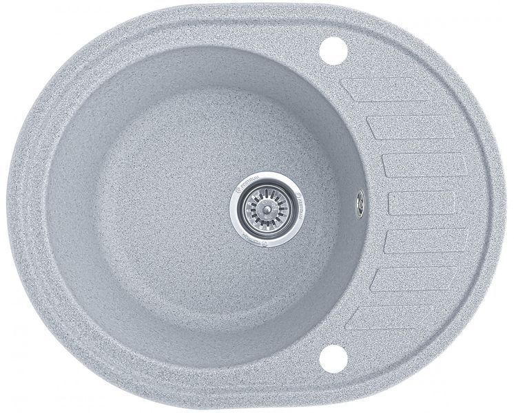 Мойка кухонная, гранитная, овальная, Valetti Model 23N Silver (серая), 610х495мм VAL-23N-SIL фото