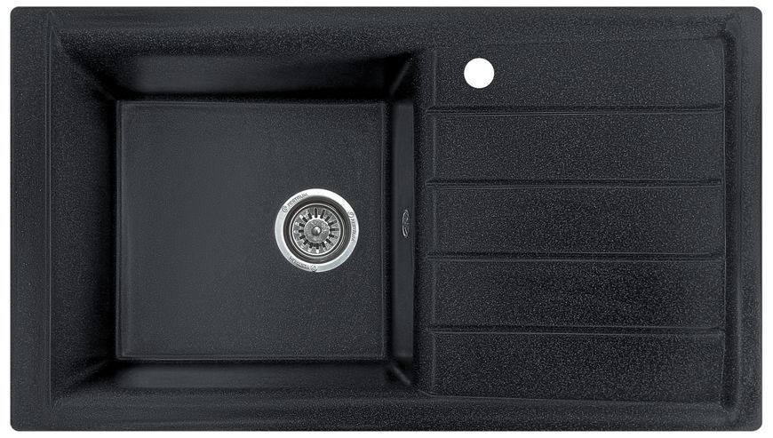 Мойка кухонная, гранитная, прямоугольная, Valetti Model 19N, Anthracite (черная), 840х495 мм VAL-19N-ANT фото