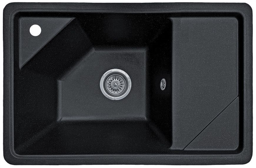 Мойка кухонная, гранитная, прямоугольная, Valetti Model 64N, Anthracite (черная), 720х465 мм VAL-64N-ANT фото