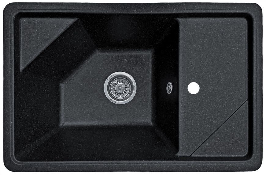 Мойка кухонная, гранитная, прямоугольная, Valetti Model 64N, Anthracite (черная), 720х465 мм VAL-64N-ANT фото