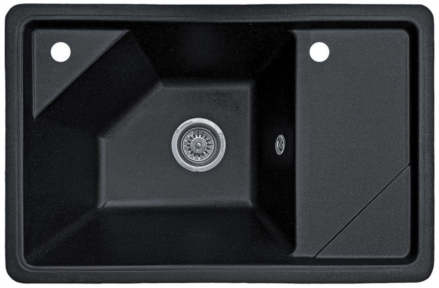 Мойка кухонная, гранитная, прямоугольная, Valetti Model 64N, Anthracite (черная), 720х465 мм VAL-64N-ANT фото