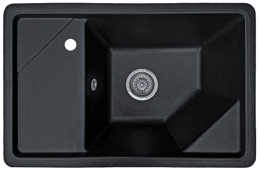 Мойка кухонная, гранитная, прямоугольная, Valetti Model 64N, Anthracite (черная), 720х465 мм VAL-64N-ANT фото