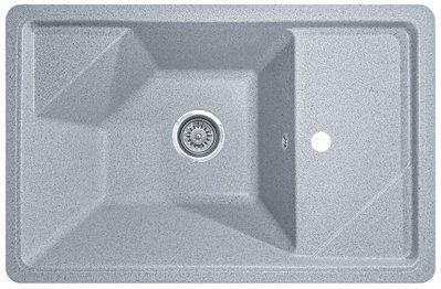 Мойка кухонная, гранитная, прямоугольная, Valetti Model 64N, Silver (серая), 720х465 мм VAL-64N-SIL фото
