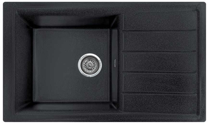 Комплект кухонної мийки Valetti 25N Anthracite (чорна) &mdash; мийка + змішувач + сифон
