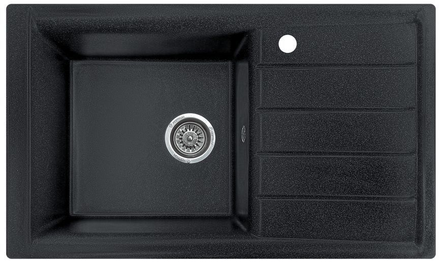 Комплект кухонної мийки Valetti 25N Anthracite (чорна) &mdash; мийка + змішувач + сифон
