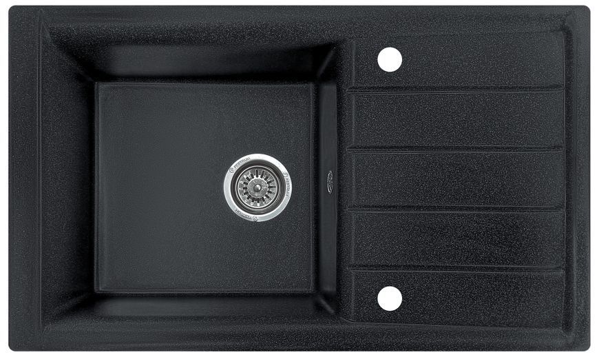Комплект кухонної мийки Valetti 25N Anthracite (чорна) &mdash; мийка + змішувач + сифон