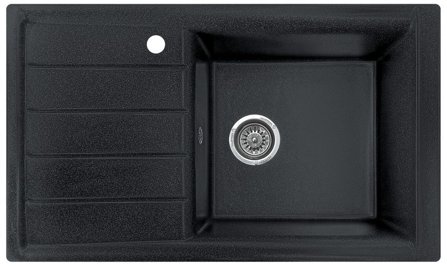 Комплект кухонної мийки Valetti 25N Anthracite (чорна) &mdash; мийка + змішувач + сифон