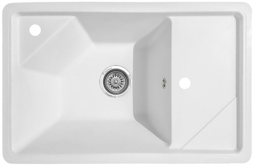 Мойка кухонная, гранитная, прямоугольная, Valetti Model 64N, Snow (белая), 720х465 мм VAL-64N-SNW фото