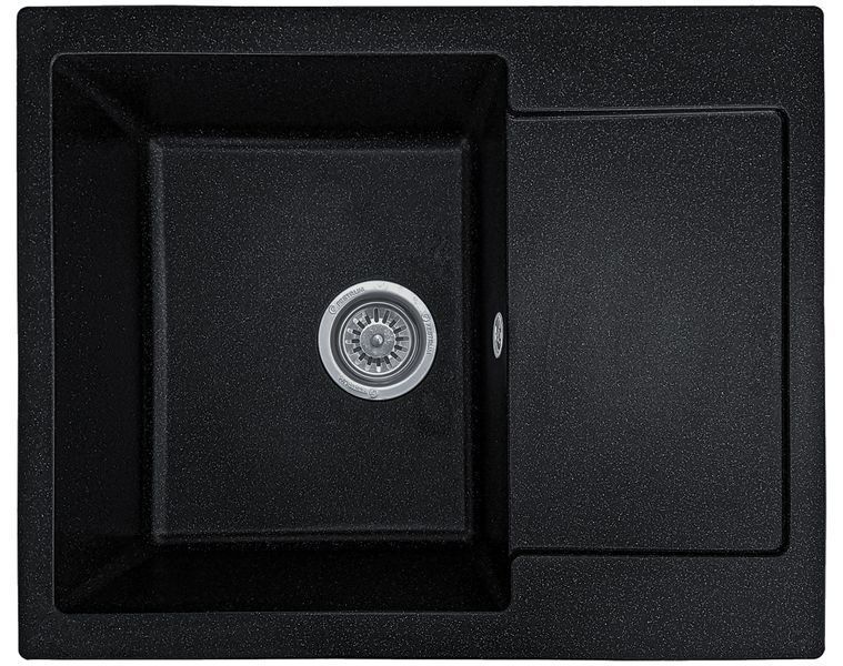 Комплект кухонної мийки Valetti 26N Anthracite (чорна) &mdash; мийка + змішувач + сифон