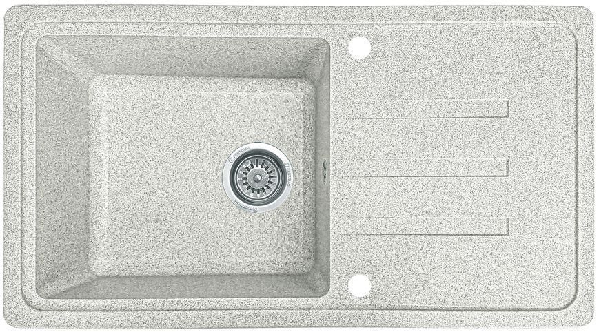 Мойка кухонная, гранитная Valetti 36N 780х435мм Терра (теплый серый) + смеситель