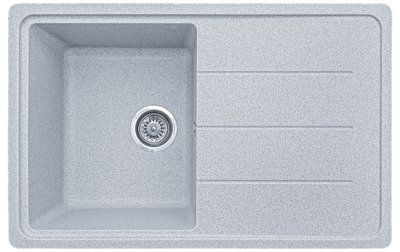 Мойка кухонная, гранитная, прямоугольная, Valetti Model 24N, Silver (серая), 780х500 мм VAL-24N-SIL фото