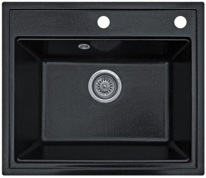 Мойка кухонная, гранитная, квадратная, Valetti Model 49N, Anthracite (черная), 590х510 мм VAL-49N-ANT фото