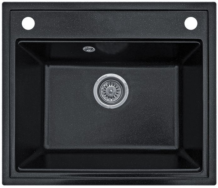 Мойка кухонная, гранитная, квадратная, Valetti Model 49N, Anthracite (черная), 590х510 мм VAL-49N-ANT фото
