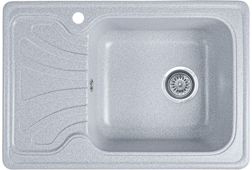 Кухонна мийка, кам'яна, прямокутна, EcoLine 10N, сіра, 640х440 мм EL-10N-SIL фото