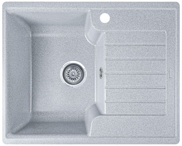 Мойка кухонная, гранитная, прямоугольная, Valetti Model 12N, Silver (серая), 610х500 мм VAL-12N-SIL фото