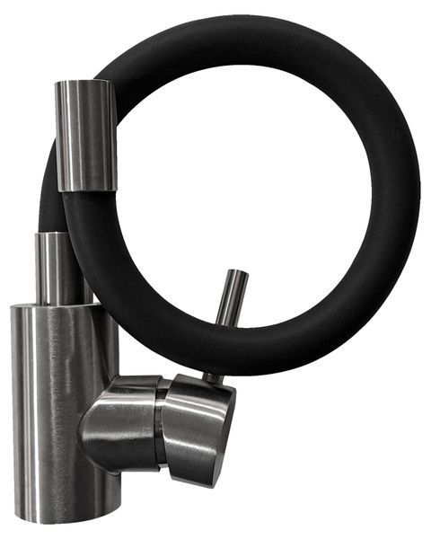 Мойка кухонная Valetti 5N Anthracite с гибким смесителем черного цвета